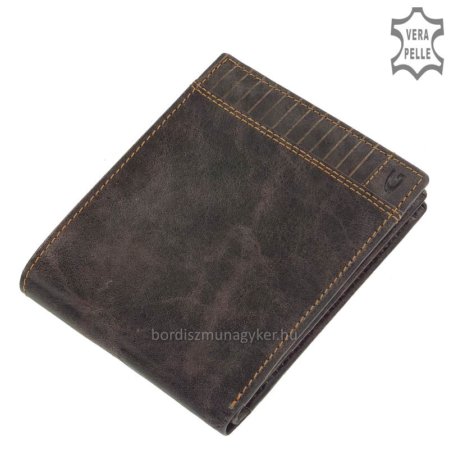 Men's wallet genuine leather dark brown SLP124
