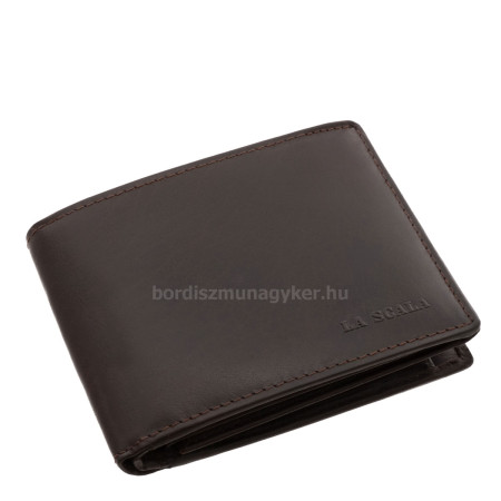 Férfi pénztárca valódi bőrből barna színű La Scala BMS1021
