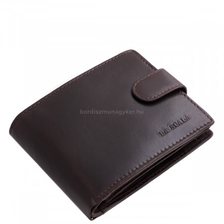 Portefeuille pour homme en cuir véritable marron La Scala CVF1021/T