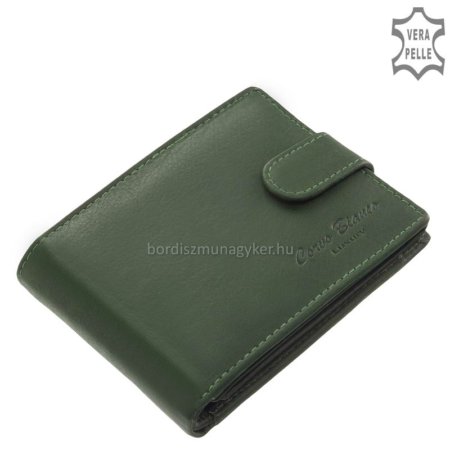 Мъжки портфейл от естествена кожа Corvo Bianco MCB1021 / T тъмно зелен
