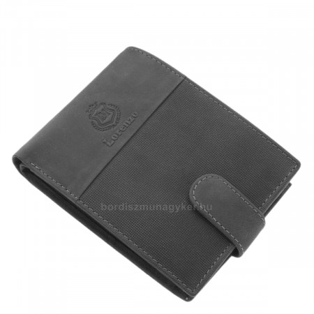 Portefeuille pour homme en cuir véritable dans une boîte cadeau noir Lorenzo Menotti AFM1021/T