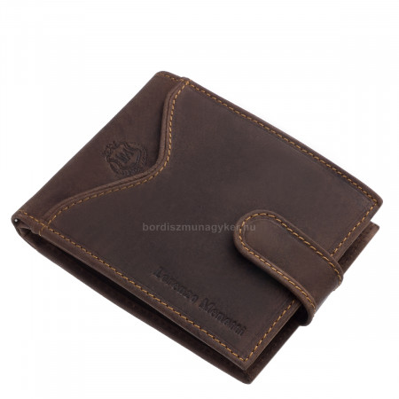 Portefeuille pour homme en cuir véritable dans une boîte cadeau marron foncé Lorenzo Menotti FLM6002L/T