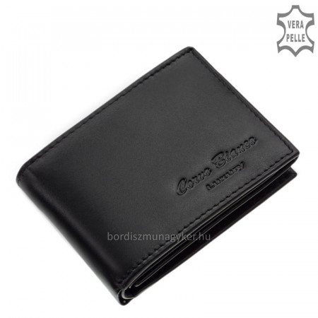 Herrenbrieftasche aus echtem Leder schwarz Corvo Bianco Luxury COR102