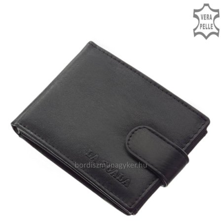 Moška denarnica iz pravega usnja črne barve La Scala DBO80