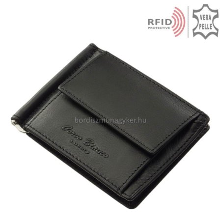 Herre tegnebog lavet af ægte læder sort RFID Corvo Bianco MUR-D