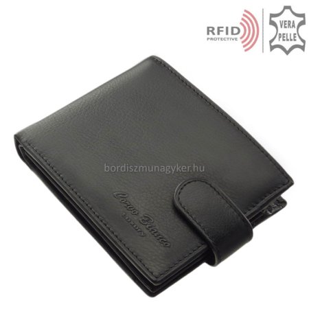 Férfi pénztárca valódi bőrből fekete RFID Corvo Bianco MUR09/T