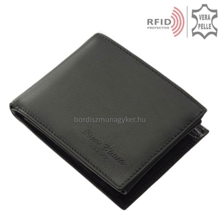 Moška denarnica iz pravega usnja črne barve RFID Corvo Bianco MUR1021