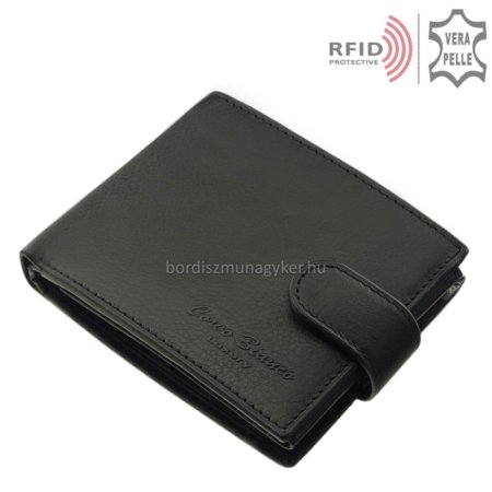 Portafoglio uomo vera pelle nero RFID Corvo Bianco MUR6002L/T