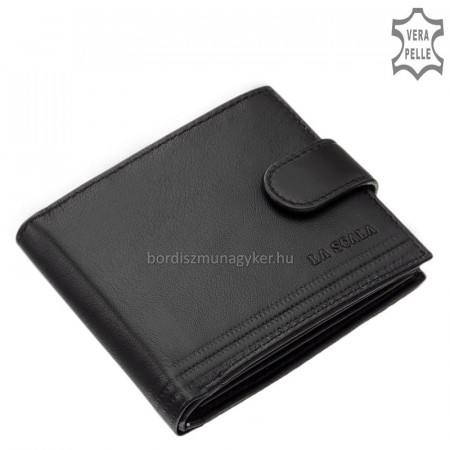 Herrengeldbörse aus echtem Leder schwarz RFID La Scala TGN08/T
