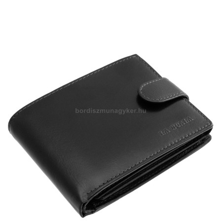 Herenportemonnee van echt leer in de kleur zwart La Scala BVS1021/T