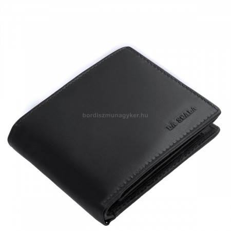 Men's wallet made of genuine leather black color La Scala CVF1021