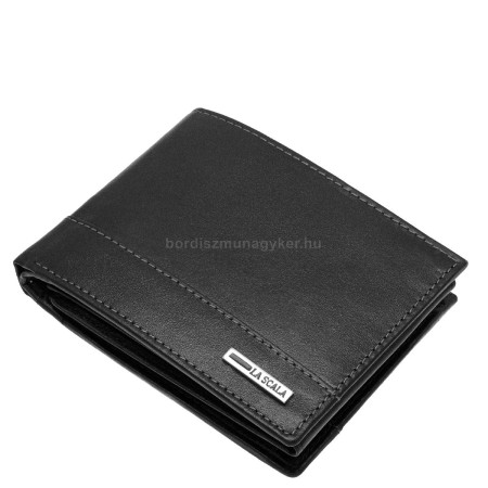 Мъжки портфейл от естествена кожа в черен цвят La Scala SFL1021