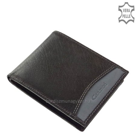 Moška denarnica iz pravega usnja Giultieri SBV67A črna