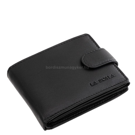 Мъжки портфейл от естествена кожа, малък размер La Scala BNP102/T черен