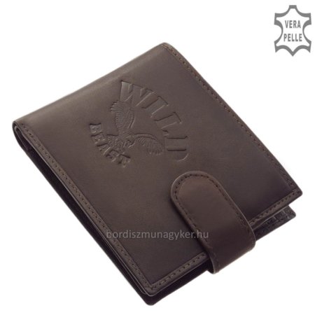 Men's wallet made of genuine leather WILD BEAST brown SWS09 / T