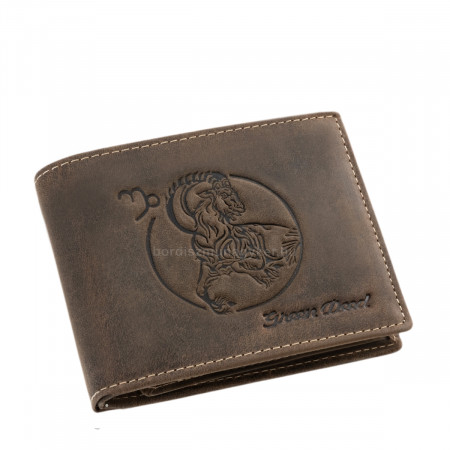 GreenDeed bőr pénztárca Bak csillagjegy mintával BAK1021 sötétbarna