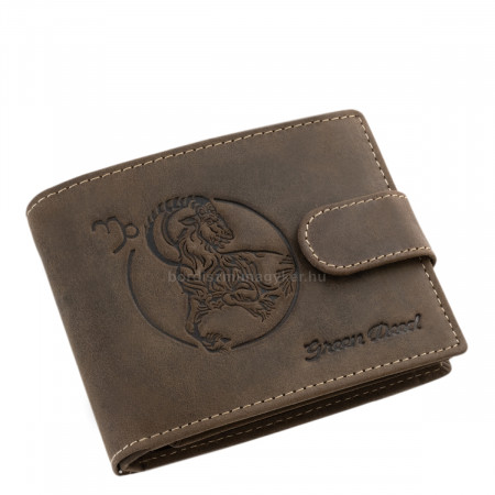 Usnjena denarnica GreenDeed z znakom Kozorog BAK1021/T Temno rjava