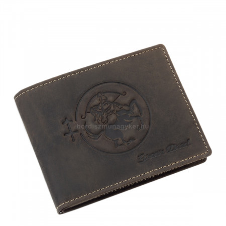 GreenDeed leather wallet with Sagittarius constellation pattern NYIL1021 dark brown