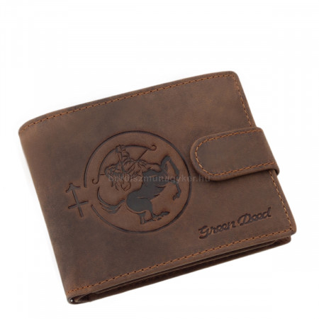 Usnjena denarnica GreenDeed z vzorcem ozvezdja Strelca NYIL1021/T rjava