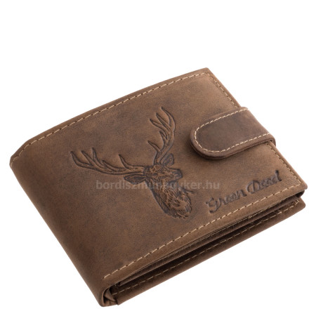 GreenDeed small hunter wallet with deer head pattern brown SBF102/T