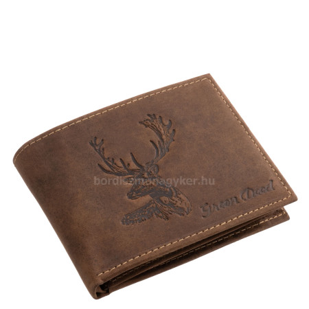 GreenDeed kleine herenportemonnee van echt leer met damhertenpatroon SZVR102