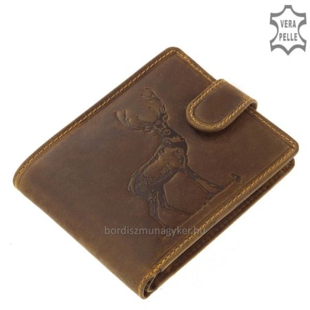 GreenDeed hunter wallet with red deer pattern GIM9641 / T brown