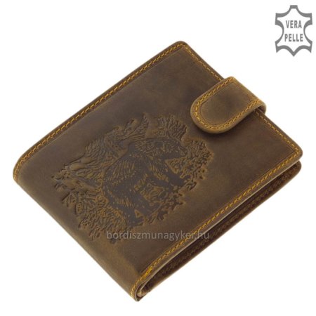 GreenDeed lovska denarnica z medvedjim vzorcem MEDVE1021 / T rjava