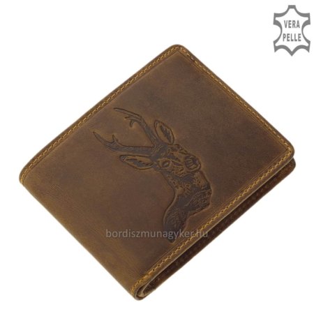 GreenDeed hunter wallet with deer pattern Deer1021 brown