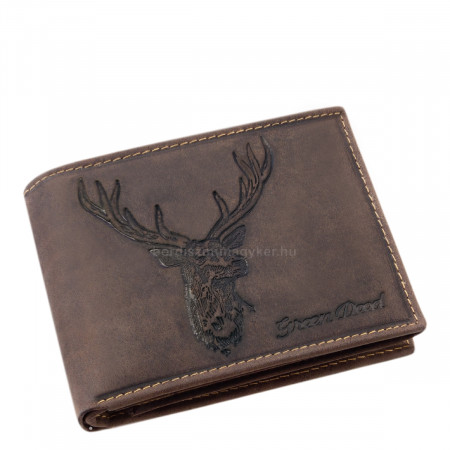 Poľovnícka peňaženka GreenDeed so vzorom jelenej hlavy hnedá SBF1021