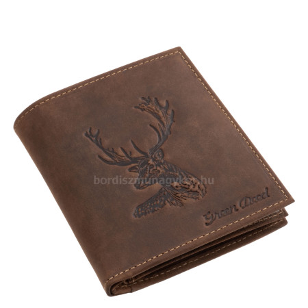 GreenDeed valódi bőr férfi irattartó pénztárca dámszarvas mintával SZVR02 barna