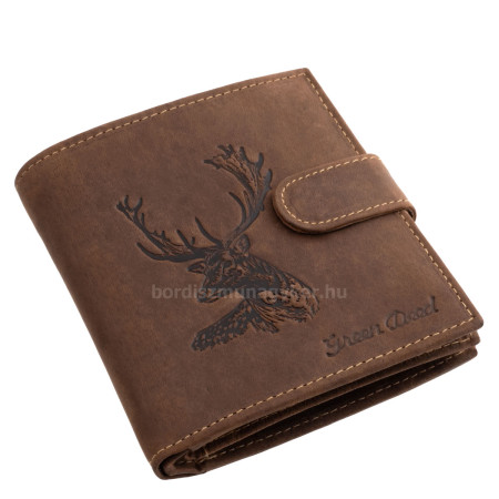 Portefeuille homme en cuir véritable GreenDeed motif daim SZVR02/T marron