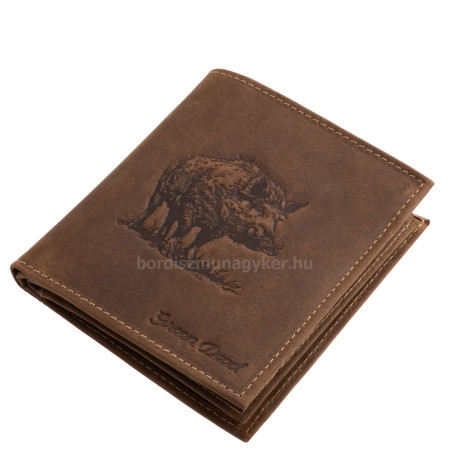 GreenDeed Echtleder Herren Geldbörse mit Wildschweinmuster VADD02 braun