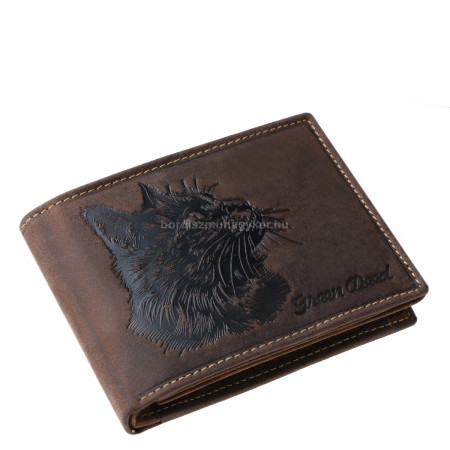 GreenDeed genuine leather men's wallet with pet cat pattern HMG1021