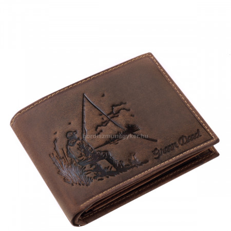 Portefeuille pour homme en cuir véritable GreenDeed avec motif de pêche HORG1021