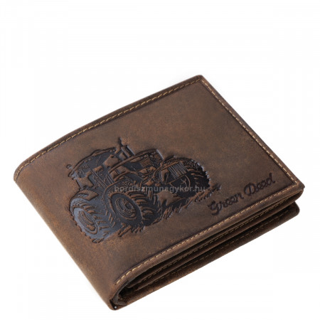 GreenDeed genuine leather men's wallet with classic tractor pattern ETRT1021