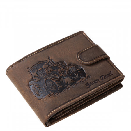 GreenDeed genuine leather men's wallet with classic tractor pattern ETRT1021/T