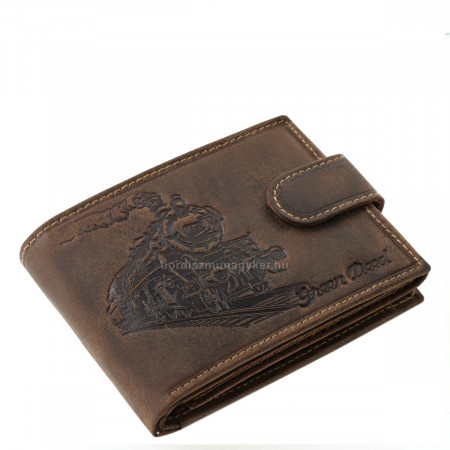 GreenDeed genuine leather men's wallet with classic train pattern REVO1021/T