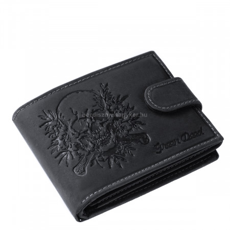 GreenDeed genuine leather men's wallet with skull pattern KOPO1021/T