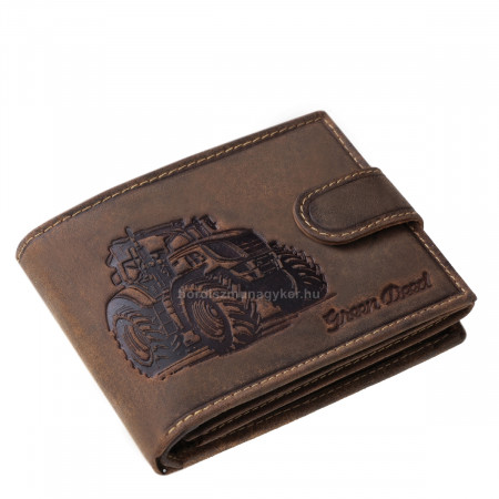 Portefeuille pour homme en cuir véritable GreenDeed avec motif tracteur moderne UTRA1021/T