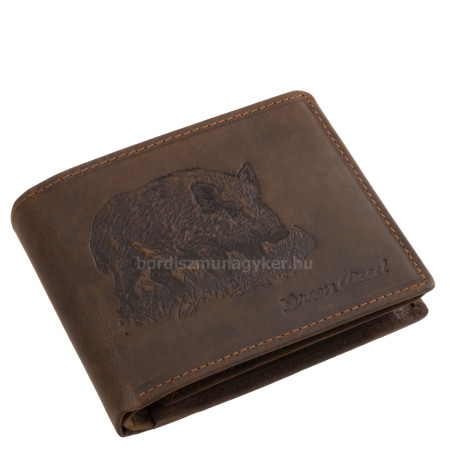 GreenDeed genuine leather hunter men's wallet with wild boar pattern BOAR1021