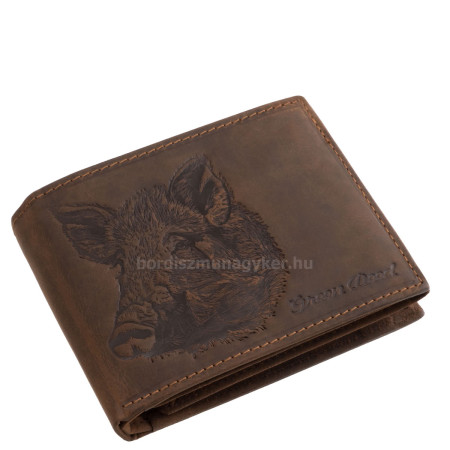 GreenDeed muški novčanik od prave kože za lov s uzorkom divlje svinje WBH1021