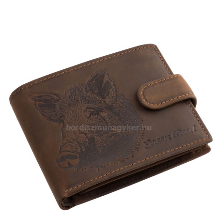 Portafoglio da uomo GreenDeed in vera pelle con motivo a cinghiale WBH1021/T