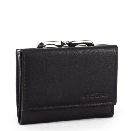 Framed women's leather wallet DG81 black