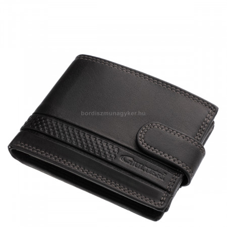 Small leather wallet in gift box black Giultieri SCR102/T