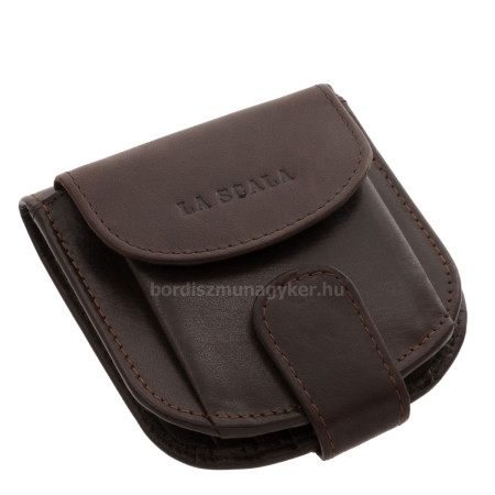 Portafoglio piccolo da uomo in vera pelle, colore marrone La Scala BMS-NE188