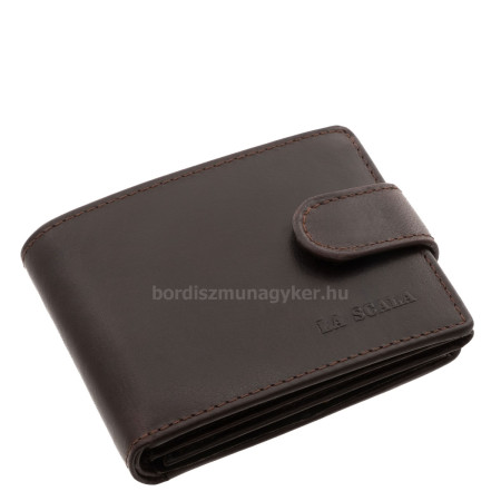 Kisméretű férfi pénztárca valódi bőrből barna színű La Scala BMS102/T