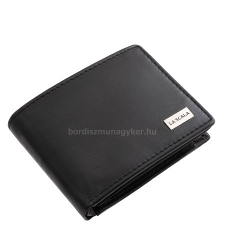 Malá pánská peněženka z pravé kůže, černá barva La Scala CNA102