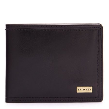 Skórzany portfel męski La Scala czarny R7729