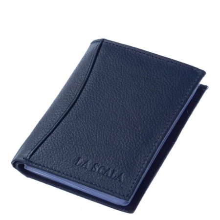Genuine leather La Scala card holder AD2038 blue