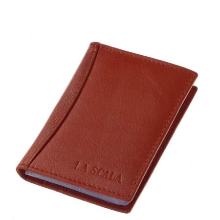 Držák karty La Scala z pravé kůže AD30808 červený